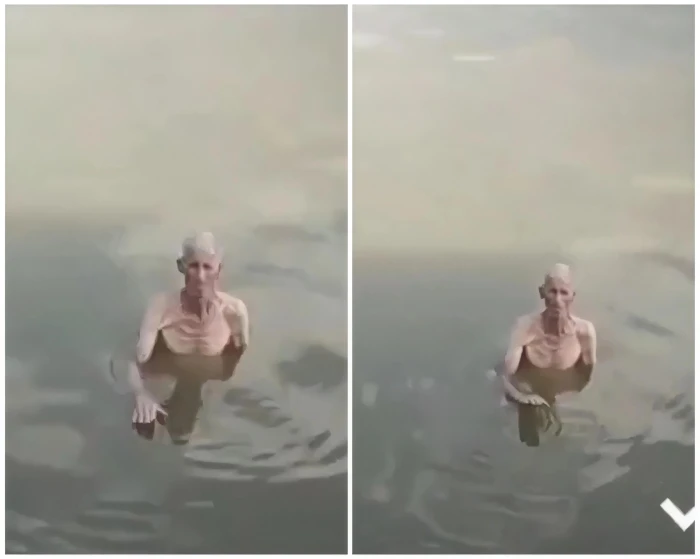 بالفيديو.. مسن مصري يسبح في مياه الفيضان ويعلق "بيتي وأرضي غرقوا والجاموسة ماتت"