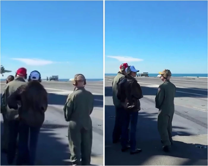 بالفيديو.. "ترامب" يشاهد مقاتلة F-35 تهبط على متن حاملة الطائرات يو إس إس جورج بوش الأب