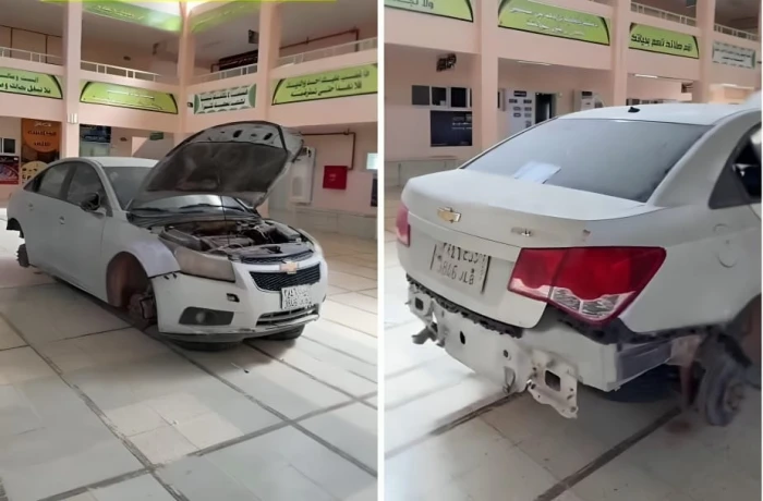 «خلال حصة النشاط».. بالفيديو.. طلاب يتعلمون صيانة السيارات عمليًا داخل مدرسة ثانوية في تبالة