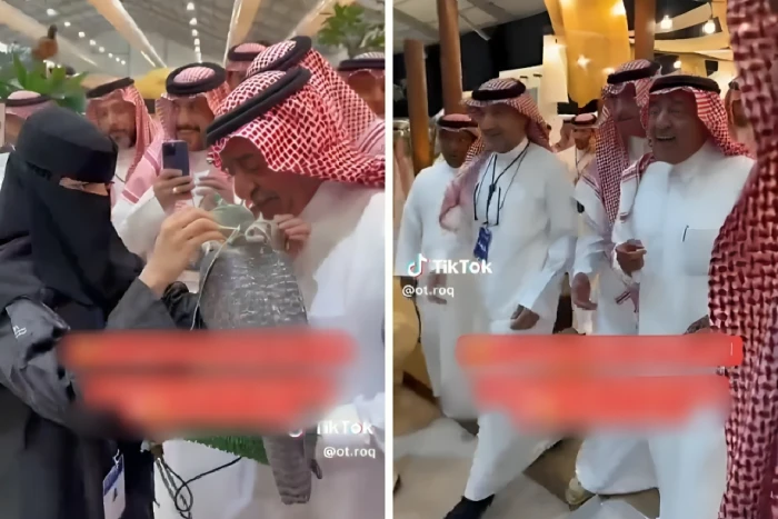 "أنشد عنتس طول هالدنيا ماشاء الله كبرتي غديتي مرة".. بالفيديو.. ردة فعل الأمير مقرن بن عبدالعزيز عندما رأى فتاة تحمل صقرًا في معرض الصقور الدولي