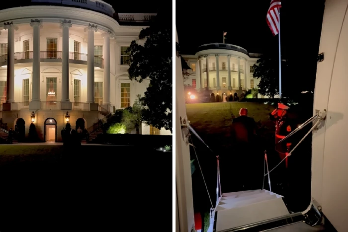 فيديو يوثق لحظة عودة ترامب إلى البيت الأبيض في وقت متأخر من الليل  بعد زيارته للشرق الأوسط