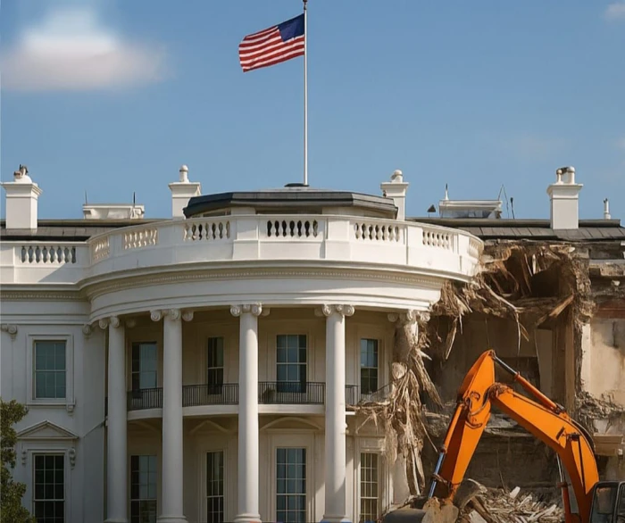 بالصور .. هدم الواجهة الشرقية للبيت الأبيض بأمر من ترامب.. والكشف عن السبب