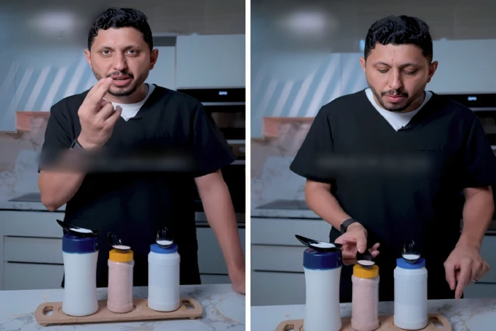 بالفيديو.. العمار يحذر : جميع أنواع الملح مضرة ..ويكشف سبب غريب لشراء  الناس الملح الوردي !