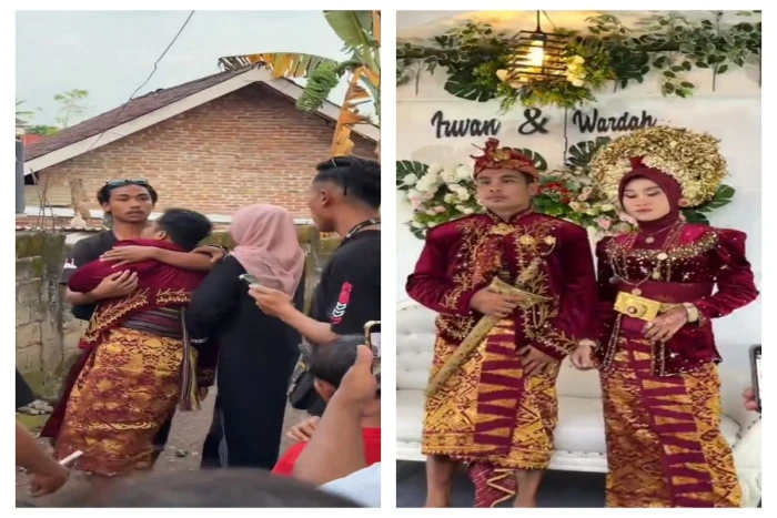 بالفيديو.. عريس إندونيسي يغادر حفل زفافه غاضبًا بسبب ملامح عروسه الكئيبة.. ويفقد وعيه أثناء المغادرة