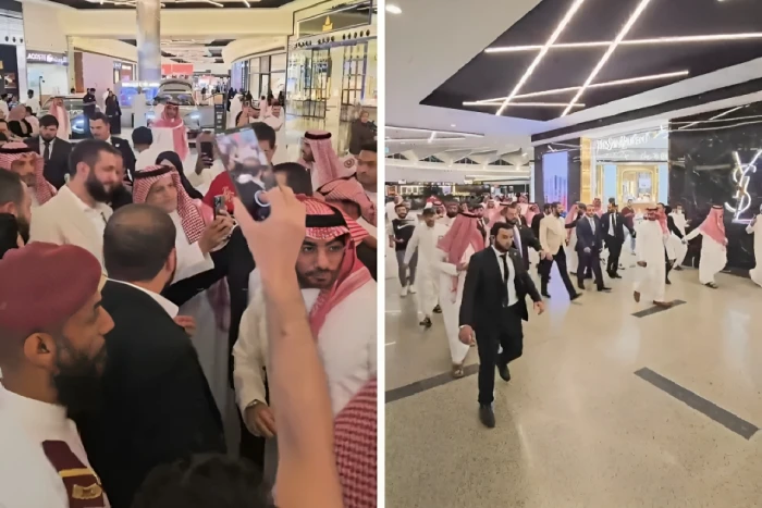 بالفيديو..  الرئيس السوري أحمد الشرع داخل مركز تسوق بالرياض.. ومواطنون يلتقطون الصور التذكارية معه