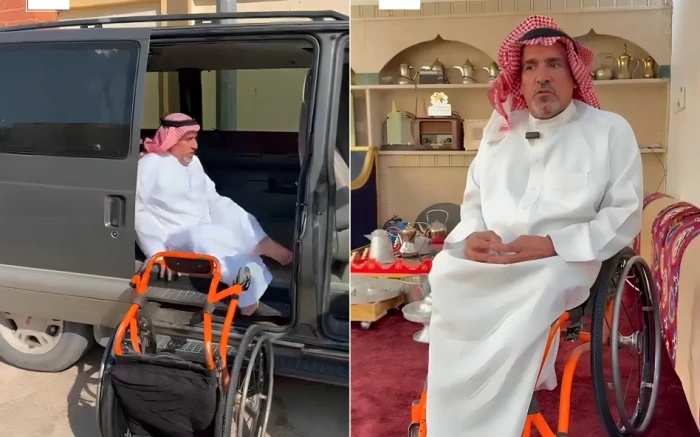 "لديه 12 ابنا وبنتا".. بالفيديو: قصة مواطن في الجوف لم تمنعه الإعاقة من الزواج بـ 3 نساء والتفوق في عمله!