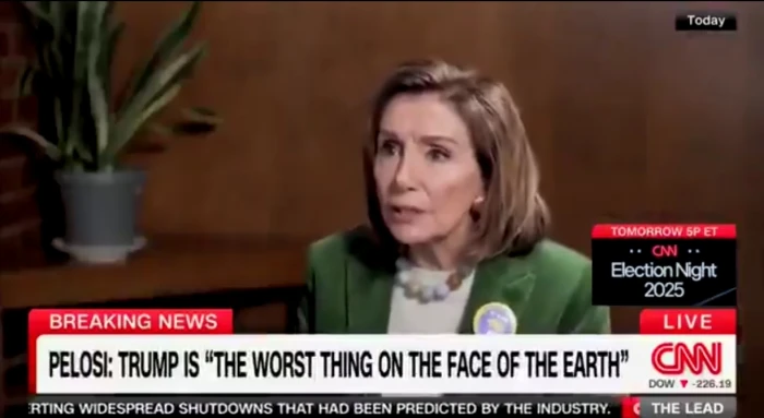 بالفيديو.. نانسي بيلوسي: ترامب شخص حقير وأسوأ شيء على وجه الأرض
