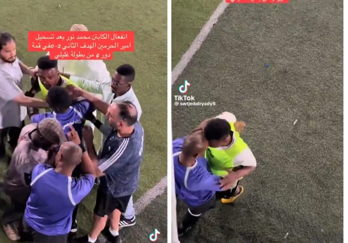 فيديو متداول : لحظة  اعتداء محمد نور على حكم خلال مباراة حواري