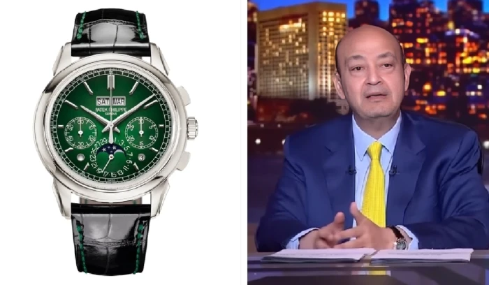 الإعلامي عمرو أديب يرتدي ساعة "باتيك فيليب" خلال برنامج الحكاية.. والكشف عن سعرها الصادم