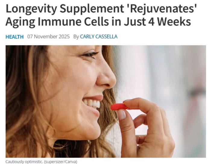يساعد على إطالة العمر ويحسن أداء الخلايا الحيوية..مكمل غذائي جديد قد يعكس شيخوخة جهاز المناعة خلال أسابيع!