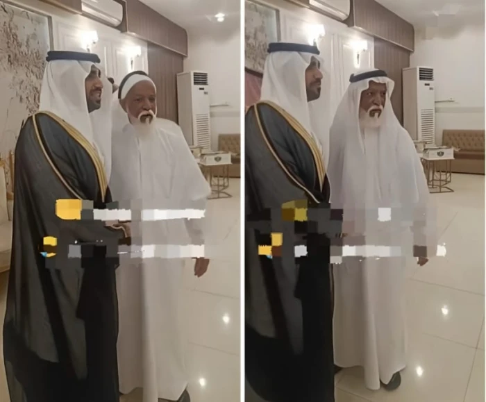 بالفيديو: شاب يسقط  غترة وعقال مسن  خلال حفل زواج.. وردة فعل غاضبة من الأخير