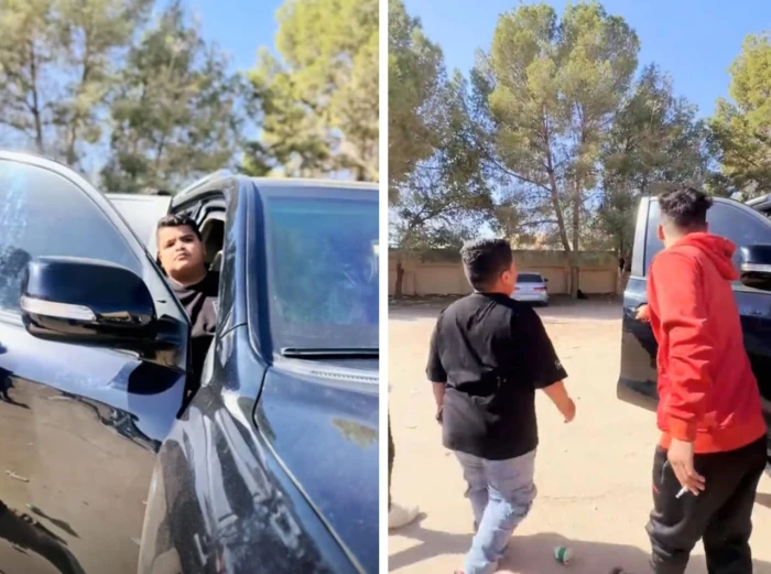 بالفيديو: موكب سيارات عسكرية ترافق نجل قائد ميليشيا ليبي أثناء خروجه من المدرسة