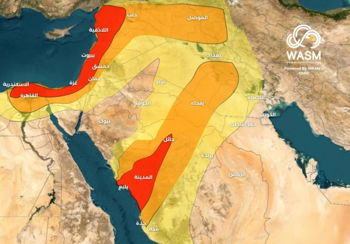 أمطار واسعة تبدأ بعد غد الخميس.. مركز أردني للأرصاد يتوقع أجواء ممطرة على المدينة المنورة وحائل ومناطق أخرى بالمملكة