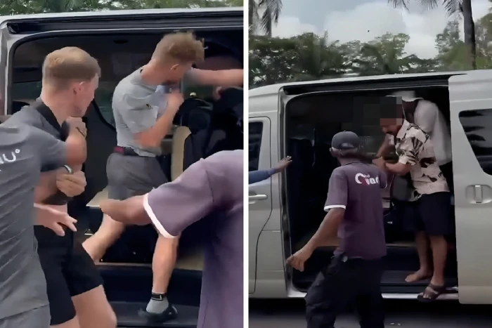 تايلاند… بالفيديو: سائح بريطاني يعتدي بلكمة على شاب خليجي داخل باص أثناء عودتهم من رحلة سياحية  في جزيرة فوكيت