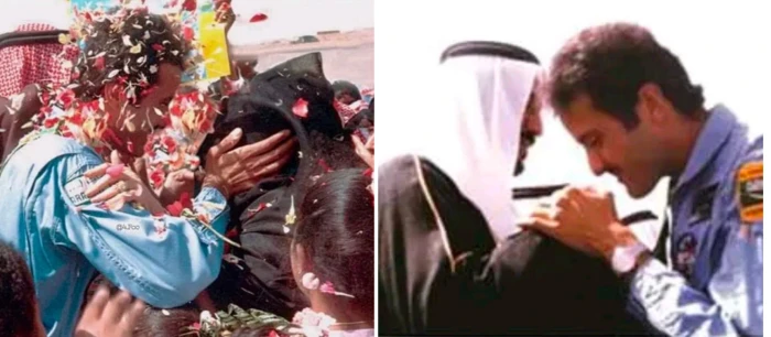 فيديو نادر لاستقبال الملك سلمان لنجله رائد الفضاء الأمير سلطان بعد عودته من رحلة الفضاء عام 1405هـ