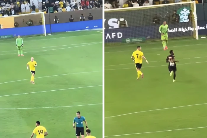 بالفيديو.. كاميرا توثق تحركات  "كريستيانو" داخل الملعب قبل لحظات من تسجيل هدفه العالمي في مرمى الخليج