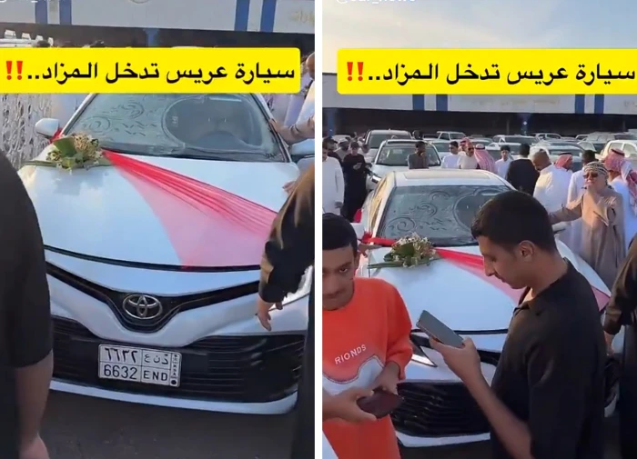 بالفيديو: مزاد على سيارة عريس مزينة بالورود تثير الجدل