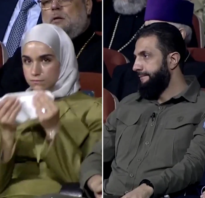 بالفيديو.. الشرع وزوجته يذرفان الدموع تأثرًا بقصص معاناة الشباب السوري في عهد المخلوع بشار الأسد