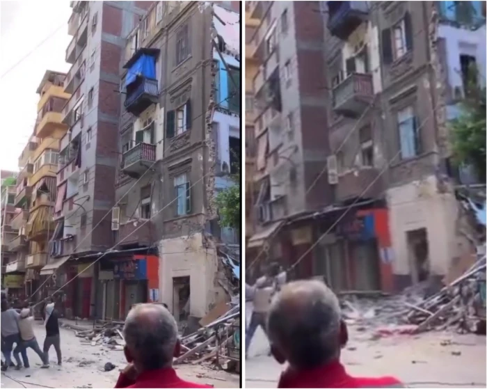 بالفيديو.. أشخاص يحاولون هدم مبنى عن طريق شده بالحبال في مصر !