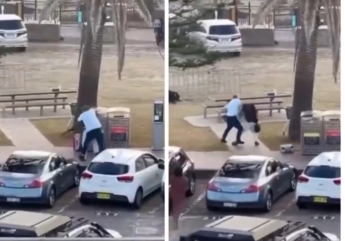 بالفيديو : إسترالي يباغت مسلح من الخلف وينتزع سلاحه  بقوة أثناء إطلاقه النار  على شاطئ بوندي في سيدني