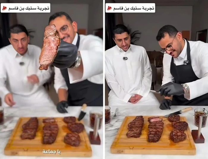 بالفيديو.. ردة فعل الأمير أحمد بن سلطان بعد تذوق الستيك الذي أعده الشيف بن قاسم