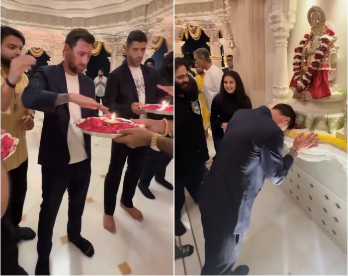 بالفيديو.. ميسي يؤدي طقوسا هندوسية داخل أحد المعابد أثناء زيارته للهند