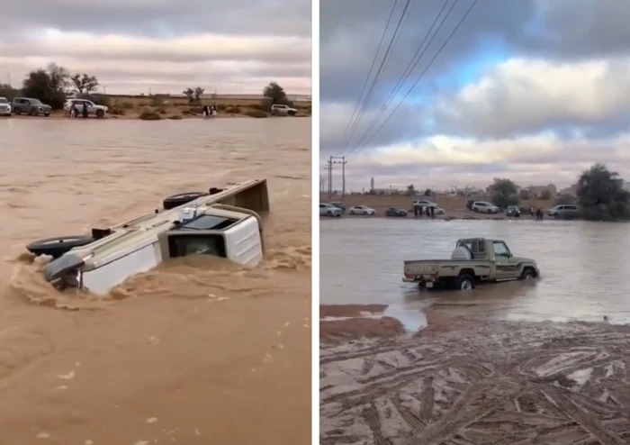 بالفيديو: نهاية متوقعة لصاحب سيارة جيب شاص تحدى سيل وادي غيلانة