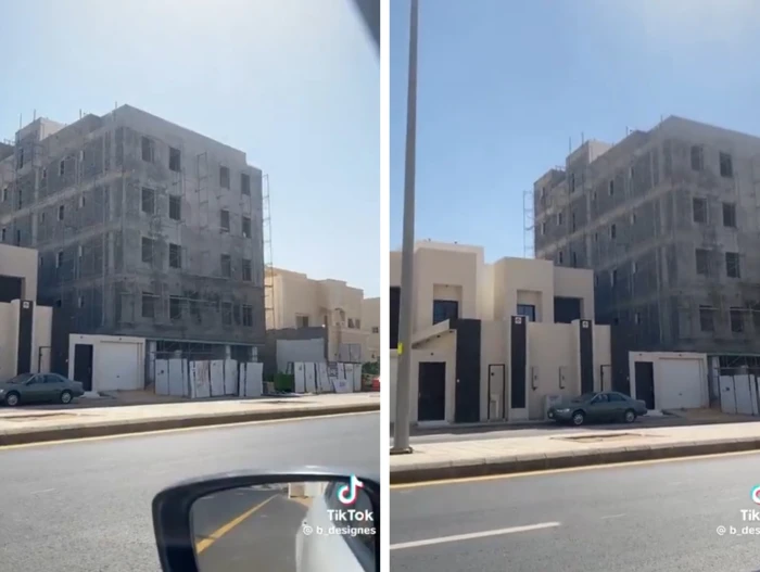 فيديو لعمارة من 5 أدوار بين فلتين سكنيتين يثير الجدل !