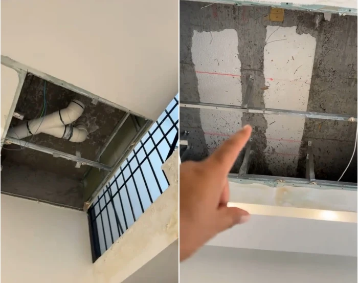 حسبي الله ونعم الوكيل.. بالفيديو: مقاول يوثق  سقوط جزئي لسقف منزل جديد على صاحبته في الخبر