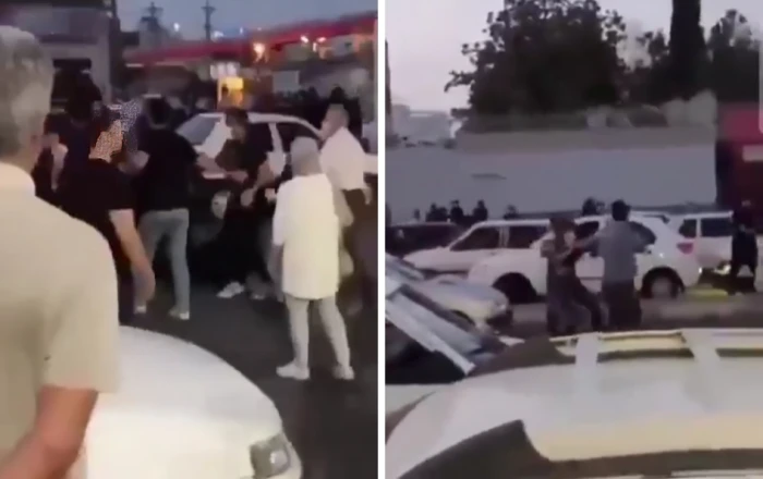 بالفيديو: متظاهر يركل رجل أمن إيراني بزي مدني ويسقطه أرضا  أثناء محاولة احتجاز مراهق