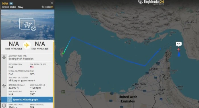 يتم نشرها أثناء الاستعداد لعملية  عسكرية.. طائرة استطلاع أمريكية تكثف دورياتها فوق مضيق هرمز والساحل الجنوبي لإيران