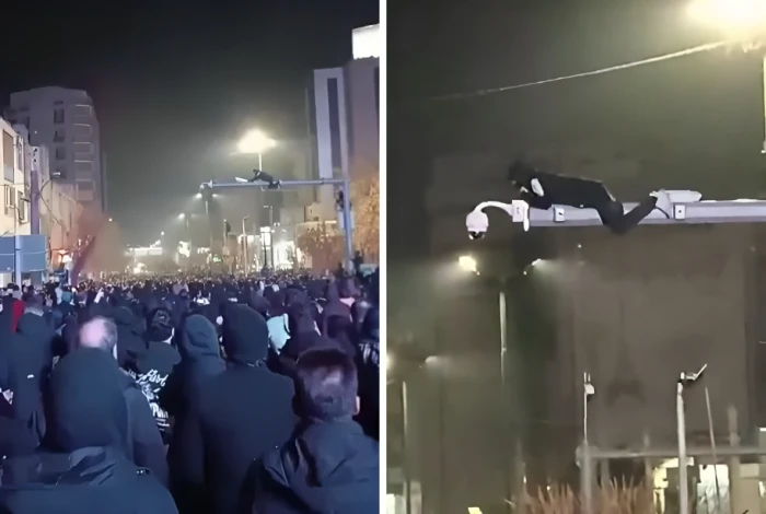 بالفيديو.. المتظاهرون الإيرانيون ينزعون  كاميرات المراقبة خلال احتجاجات واسعة