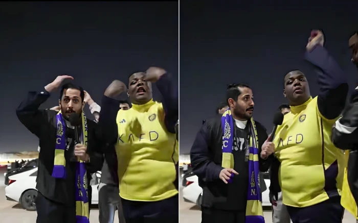 بالفيديو.. مشجع نصراوي بعد خسارة فريقه أمام القادسية: "أنا أحب النصر أكثر من أمي وأبوي"