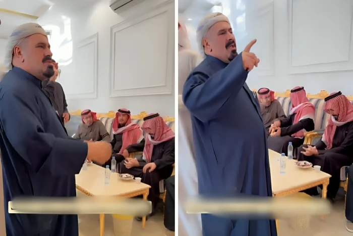 "أنتم أهل الخوة والكرم والعلوم الطيبة".. بالفيديو.. والد الراحل دخيل يرحب بقروب "أبو حصة" أثناء تقديمهم واجب العزاء