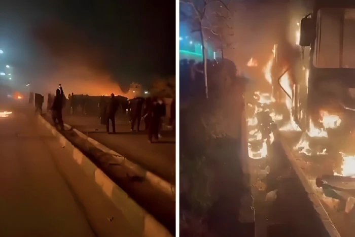 بالفيديو : اشتباكات عنيفة بين المتظاهرين وقوات الأمن  في ثاني أكبر مدن إيران