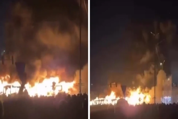 أصفهان تشتعل.. بالفيديو: متظاهرون يشعلون النيران في الشوارع تحديًا للنظام