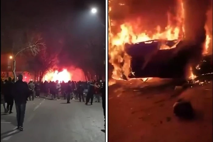 بالفيديو.. محتجون إيرانيون يحرقون حافلة تابعة لقوات الأمن في أصفهان