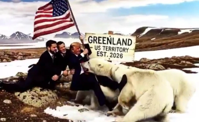 بعد غرس العلم الأمريكي في غرينلاند.. فيديو ذكاء اصطناعي يسخر من ترامب بهجوم دببة