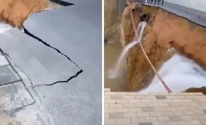 بيان بشأن الانهيار في أحد الشوارع الرئيسية شمال الرياض.. والكشف عن السبب