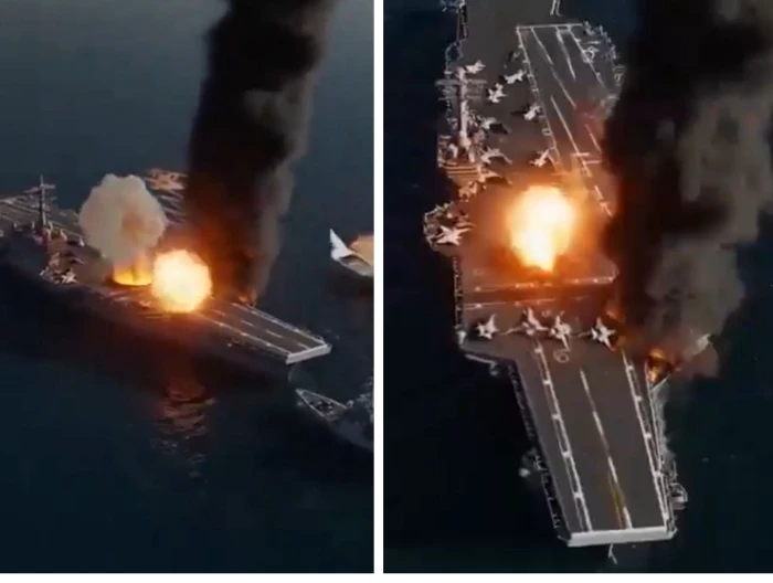 إيران تبث فيديو بالذكاء الاصطناعي يُظهر استهدافها  لحاملة الطائرات " أبراهام لينكولن"