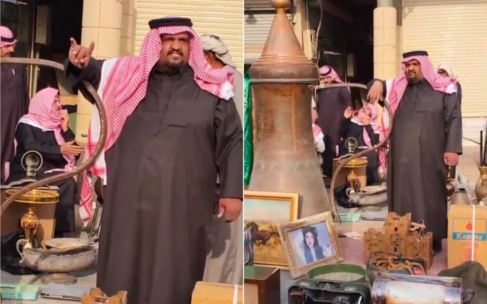 بالفيديو: مزاد بـ 100 ألف ريال على دلة عملاقة في سوق الزل بالرياض