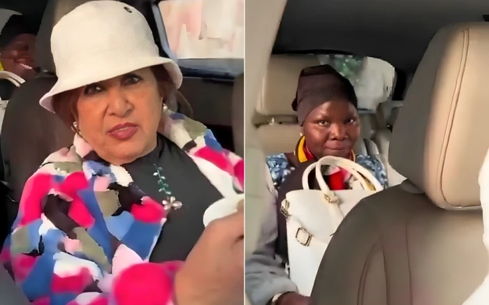 أول فيديو للخادمة الأوغندية المتهمة بقتل السورية "هدى شعراوي" ترافق الفنانة قبل الجريمة