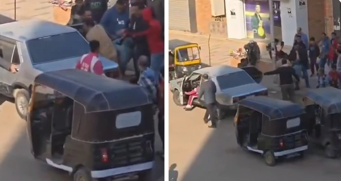 مصر: بالفيديو.. أشخاص يخطفون امرأة من داخل  صيدلية أمام المارة  وسط شارع بالقاهرة