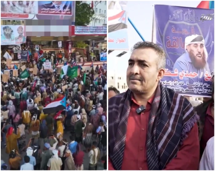 اليمن .. بالفيديو: العلم السعودي يرفرف في ساحة العروض خلال احتشاد قبلي في عدن