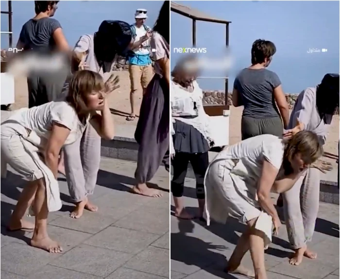 بالفيديو.. سياح أجانب يقومون بحركات غريبة تشبه «الزومبي»  في مصر