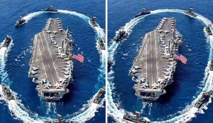 إيران تنشر فيديو بالذكاء الاصطناعي يظهر محاصرة حاملة الطائرات الأمريكية «أبراهام لينكون» في بحر العرب