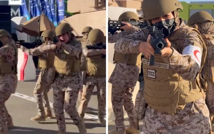 بالفيديو.. مجندات سعوديات ينفذن فرضية اشتباك مسلح