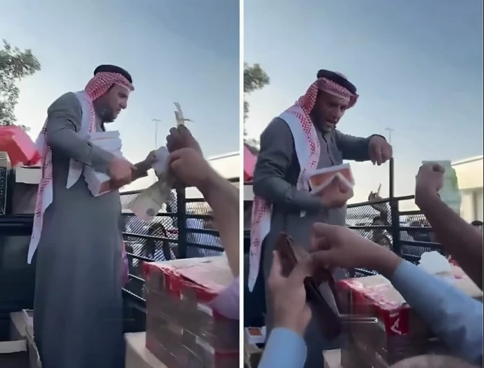 بالفيديو.. سعودي يبيع  أجهزة  «آيفون البرتقالي» خلال دقائق داخل حوض سيارة ونيت في المدينة