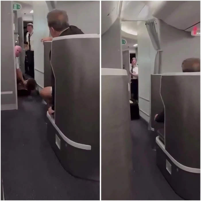 بالفيديو.. كابتن طائرة يتشاجر مع راكبة أثناء محاولة اقتحامها قمرة القيادة!