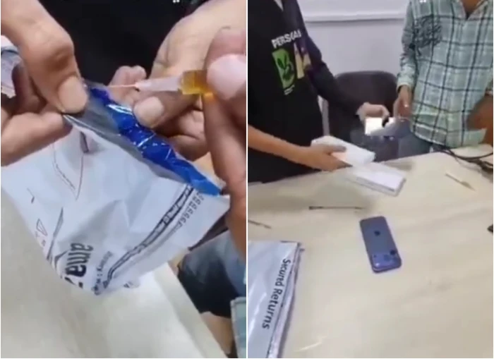 بالفيديو.. عمالة تلجأ إلى حيلة غير متوقعة وتستبدل الهاتف الأصلي بآخر مغشوش قبل إرساله للمشتري